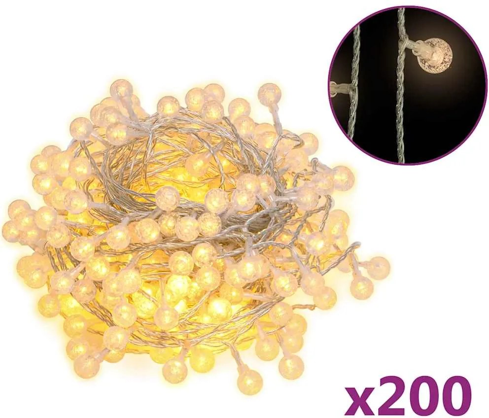 vidaXL gömb alakú 8 funkciós meleg fehér tündérfényfüzér 200 LED 20 m