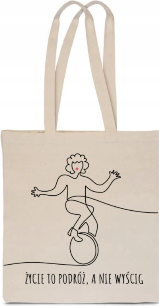 Öko Pamut Táska nyomott mintával Az Élet Egy Utazás, Nem Verseny Cirkusz TT_015