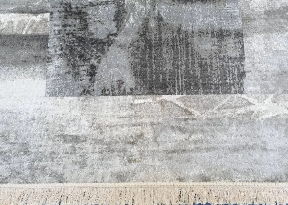 Potes vékony rojtos szőnyeg bézs szürke 195 x 300 cm