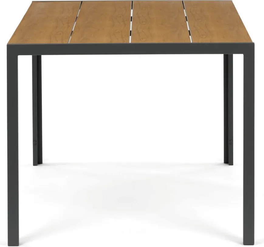 Kerti asztal 150x89 cm, fém, polywood, barna (tölgy), OAK