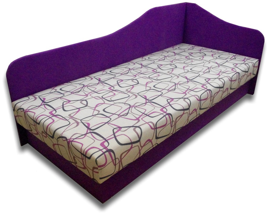 Egyszemélyes ágy (dívány) 80 cm Lady 87 (Lila 49 + Dodo 1058) (J). 793108