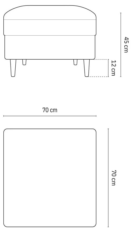 Petróleum színű bársony lábtartó Kyoto – Cosmopolitan Design