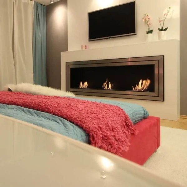 Kratki JULIET/1800/TUV - Beépíthető BIO kandalló JULIET 65x180 cm 3x2,5kW króm