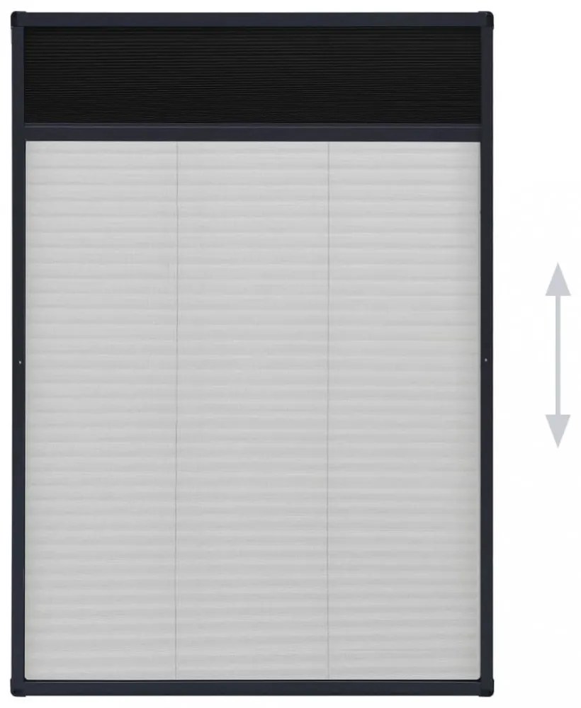 antracitszürke alumínium pliszé ablakszúnyogháló 80 x 120 cm