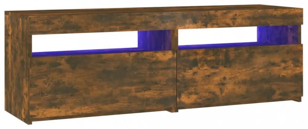 füstös tölgy színű TV-szekrény LED-ekkel 120x35x40 cm