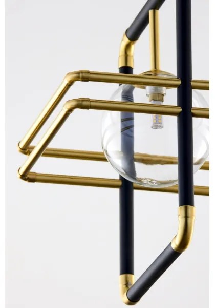 Jupiter 2028 - Csillár zsinóron FIORI 1xG9/10W/230V fekete/arany/átlátszó