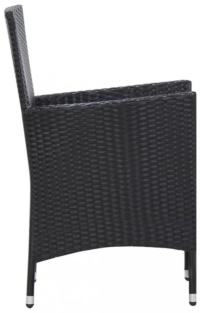 7 részes fekete kültéri polyrattan étkezőgarnitúra