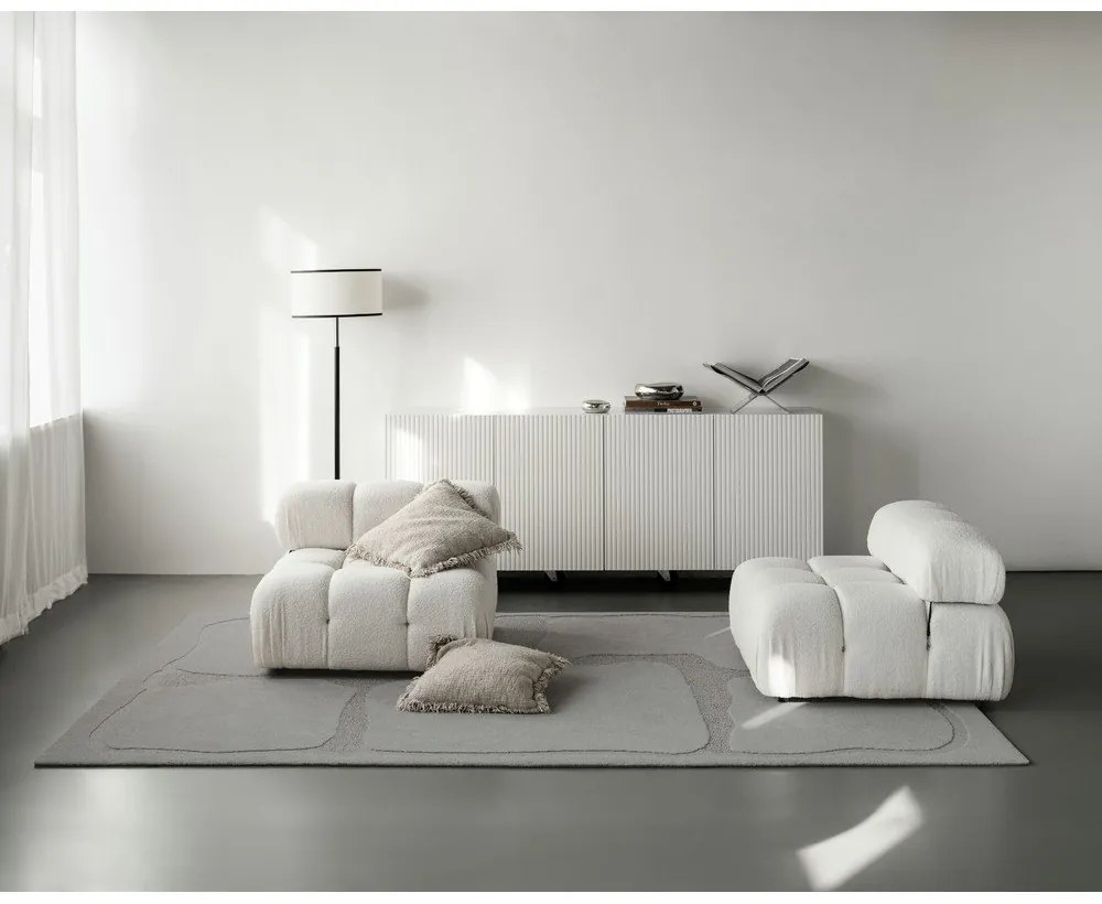 Szürke gyapjú szőnyeg 200x300 cm Morphic Organica – Agnella