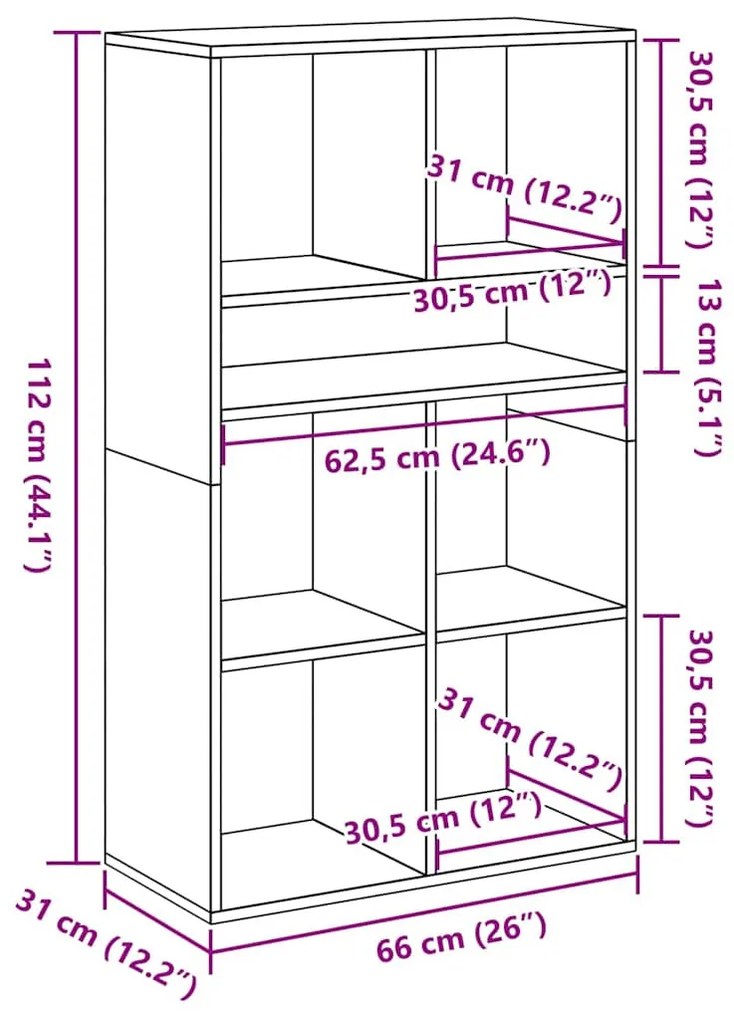 könyvszekrény antik fa 66x31x112 cm szerelt fa