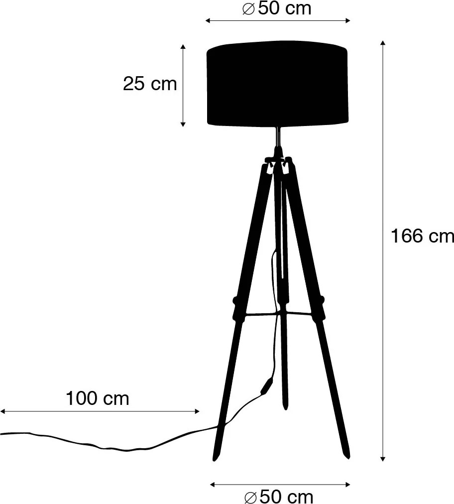 Állólámpa sárgarézzel, világosbarna árnyékolóval, 50 cm-es állvány - Cortin