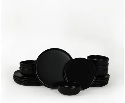18 részes fekete kerámia étkészlet