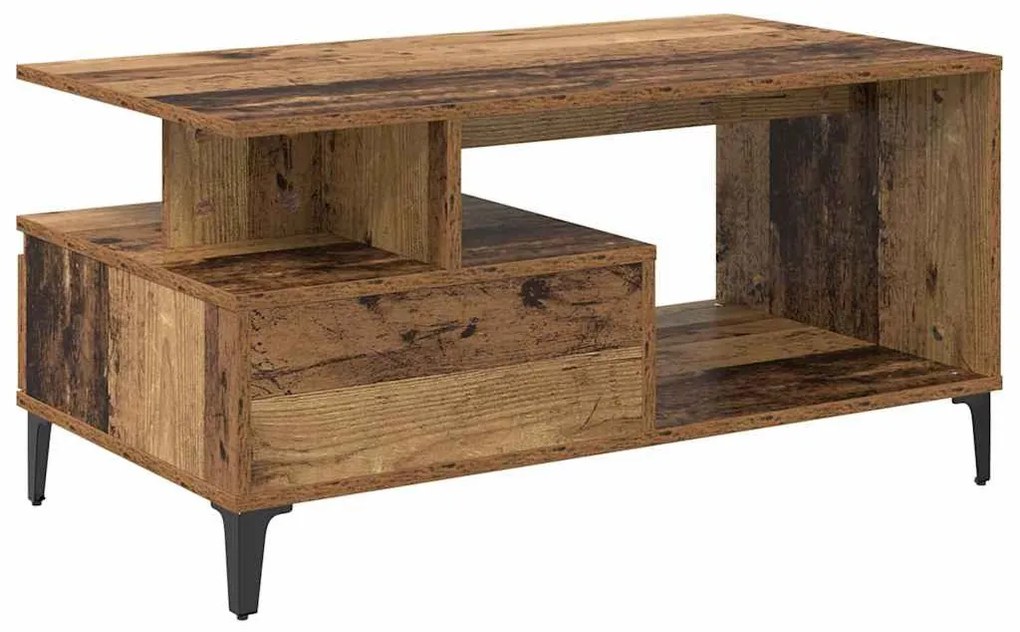 Dohányzóasztal with Drawer Régi fa 90 x 49 x 45 cm Faanyag