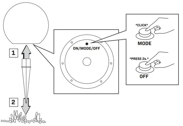 LED RGBW napelemes lámpa BALL LED/3,7V 1500 mAh Ø40 cm IP65 + távirányító