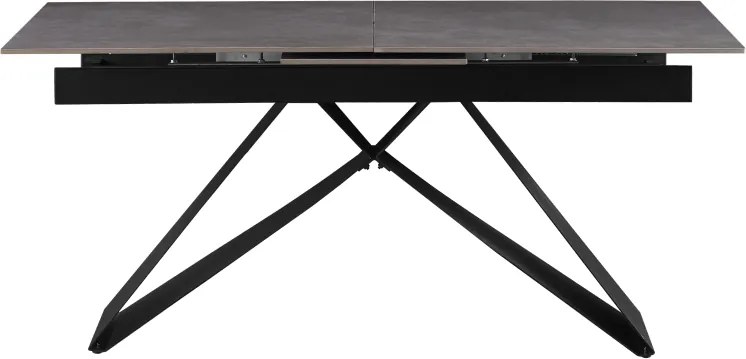 Kihúzható étkezőasztal, beton/fekete, 160-200x90 cm, MAJED