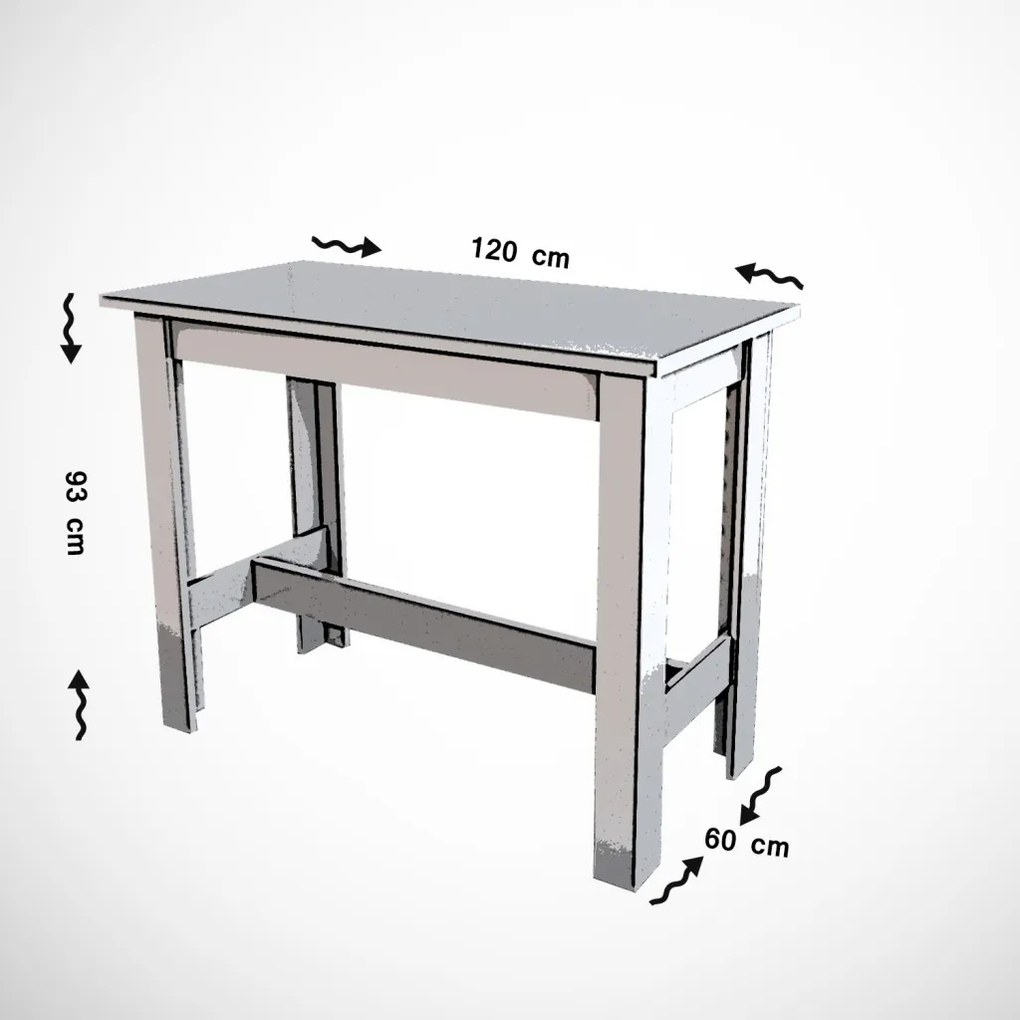 Barra étkezőasztal, kaukázusi tölgy, 120 cm