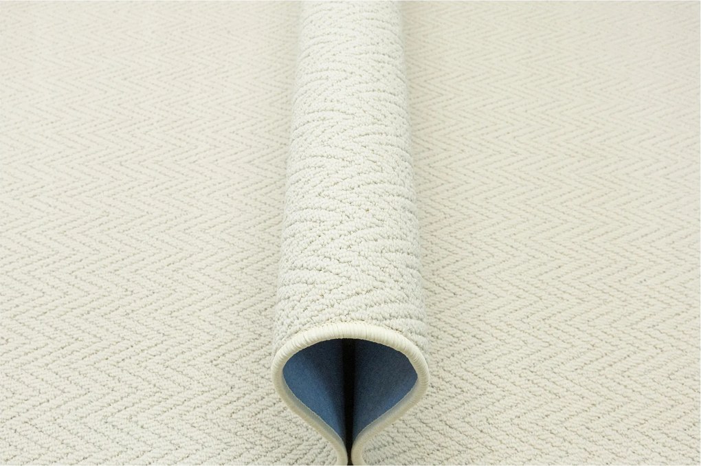 Hurkapálca Szőnyeg Krémszínű Vastag Szövésű Halszálka Filc Havanna 200x200 cm