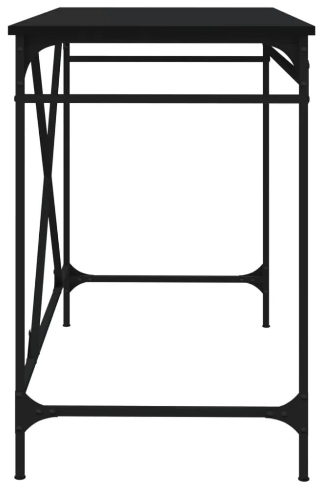 fekete szerelt fa és vas íróasztal 100 x 50 x 75 cm