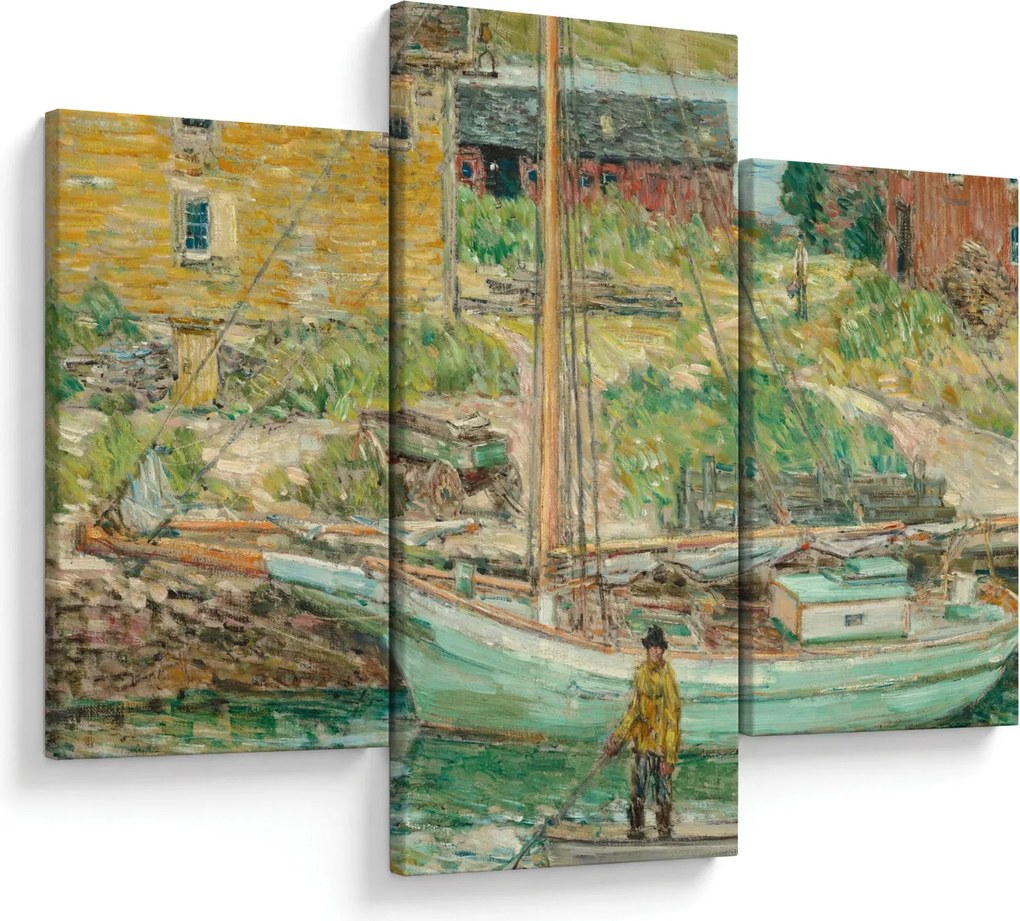 Kép - Childe Hassam, Oyster Sloop, Cos Cob, reprodukciók (90x60 cm)