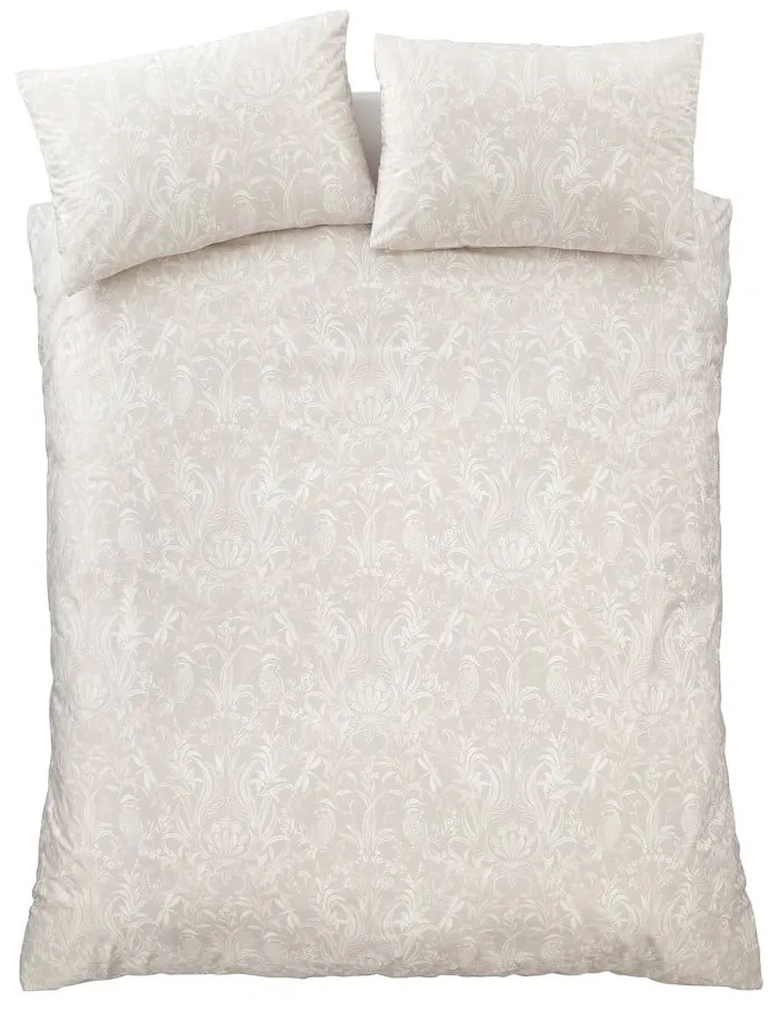 Bézs egyszemélyes bársony ágyneműhuzat 135x200 cm Bridgerton Regal Birds – Catherine Lansfield