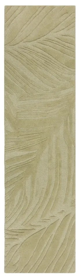 Zöld gyapjú futószőnyeg 60x230 cm Lino Leaf – Flair Rugs