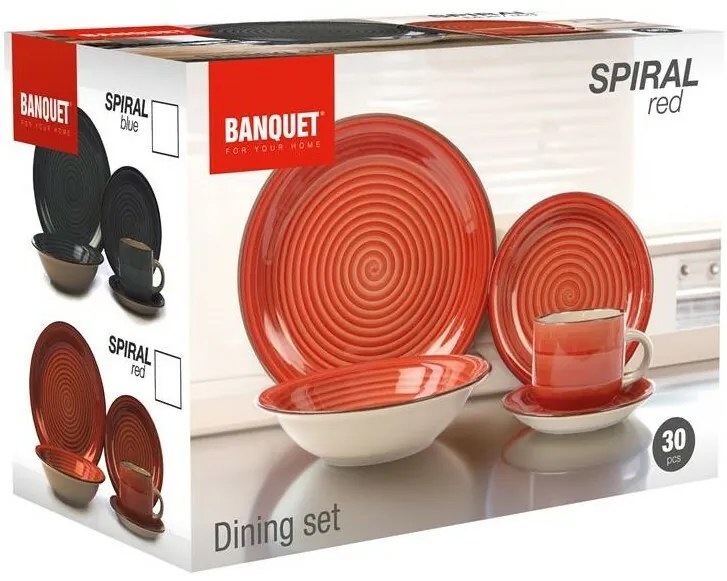 Banquet Spiral Red 30 darabos étkészlet