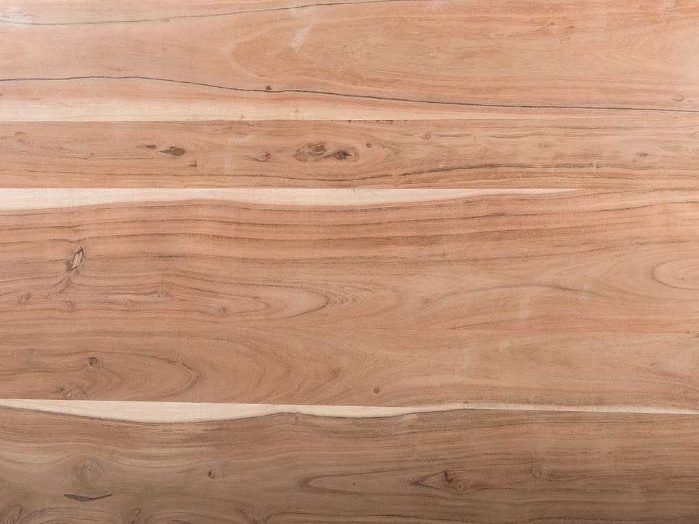 Rusztikus Fa Étkezőasztal Fekete Fém Lábazattal 200 x 95 cm HEBY Beliani