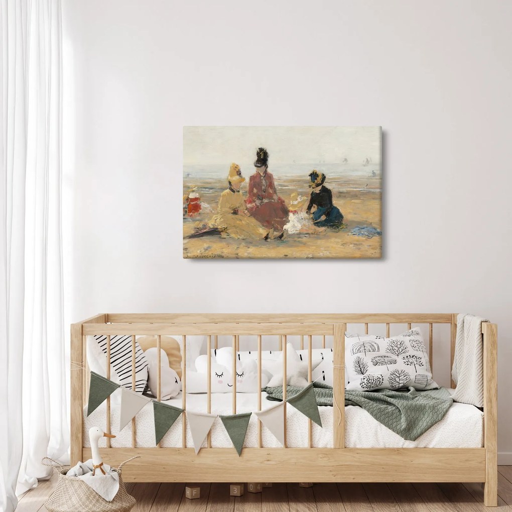 Kép - Eugène Boudin, On the Beach, Trouville, reprodukciók (90x60 cm)