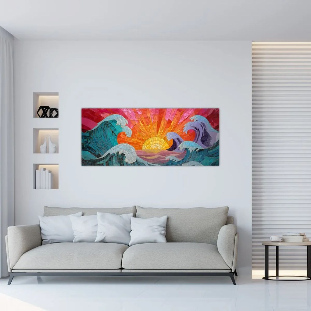 Kép - Hullámmozaik (120x50 cm)