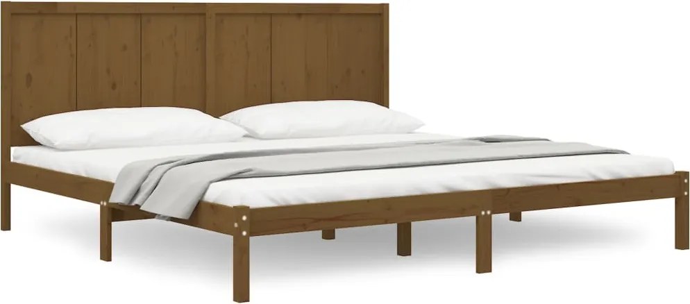 vidaXL mézbarna tömör fenyőfa ágykeret 200 x 200 cm