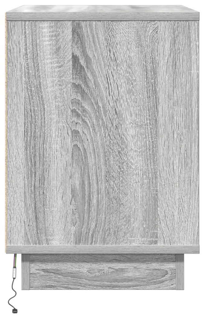 Éjjeli szekrény LED világítással 2 db Szürke Sonoma 50x34,5x50 cm