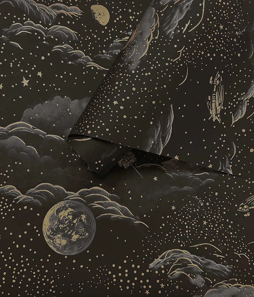 Holden Decor Adventure Awaits Lost In Space arany-ezüst világűr mintás papír tapéta – 14050