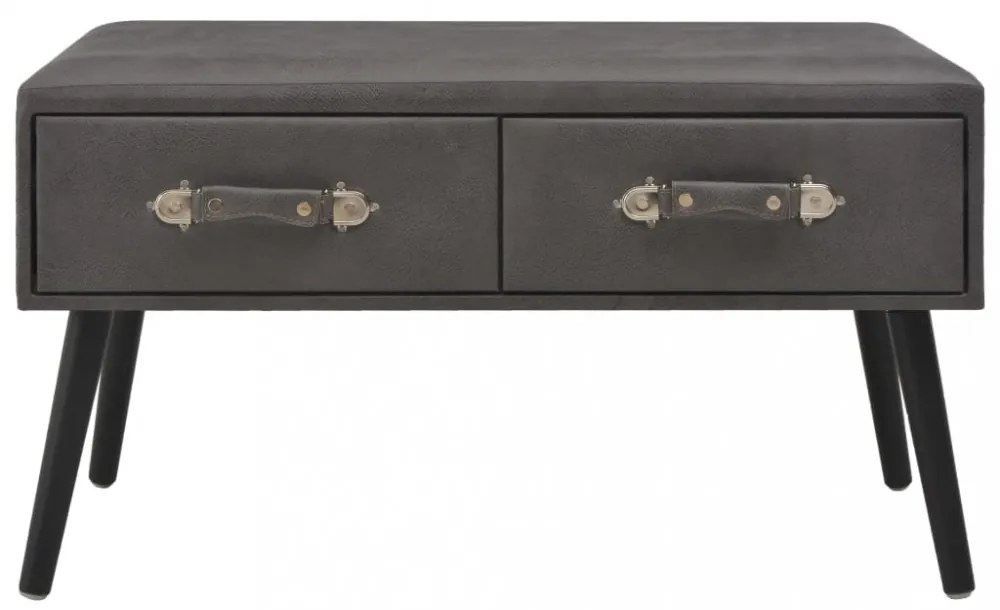 szürke műbőr pad fiókokkal 80 cm