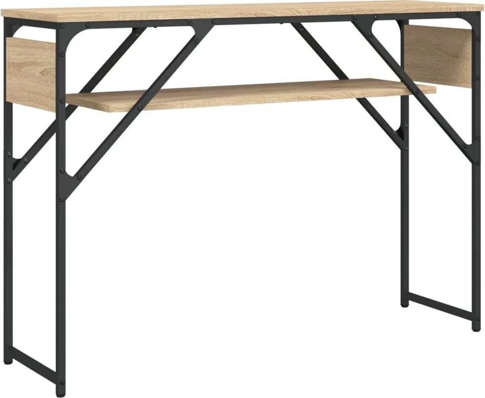 vidaXL sonoma tölgy színű szerelt fa tálalóasztal polccal 105x30x75 cm