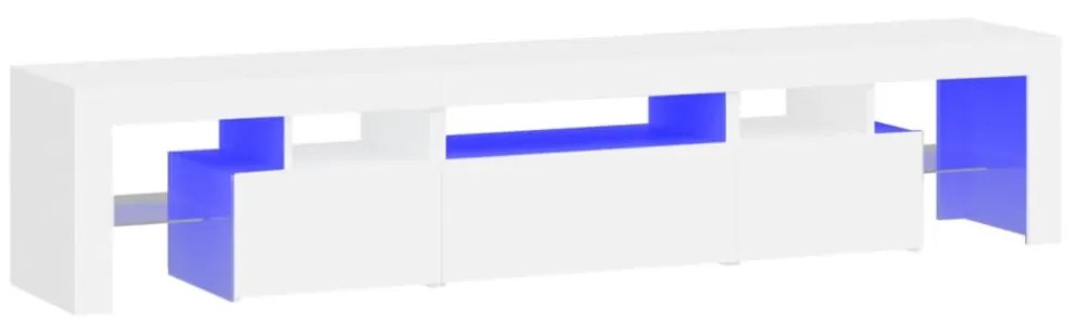 fehér TV-szekrény LED-lámpákkal 200x36,5x40 cm