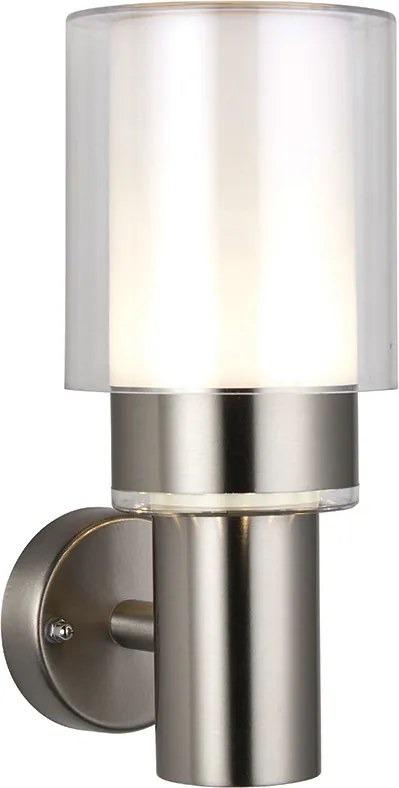 ENDON 79207 OLYMPIA Modern Kültéri Fali Lámpa Átlátszó, Szálcsiszolt Acél LED IP44