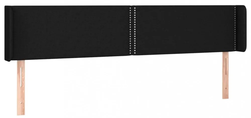 fekete szövet LED-es fejtámla 163 x 16 x 78/88 cm