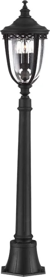 ELSTEAD FE-EB4-M-BLK ENGLISH BRIDLE Klasszikus Kültéri Állólámpa Fekete, Átlátszó E14 IP44
