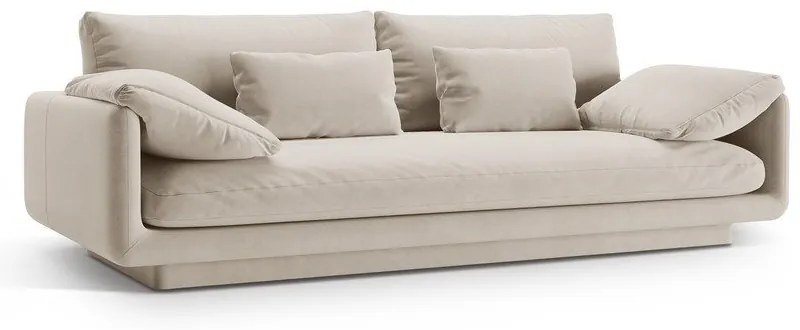 Fehér bársony kanapé 220 cm Torino – Micadoni