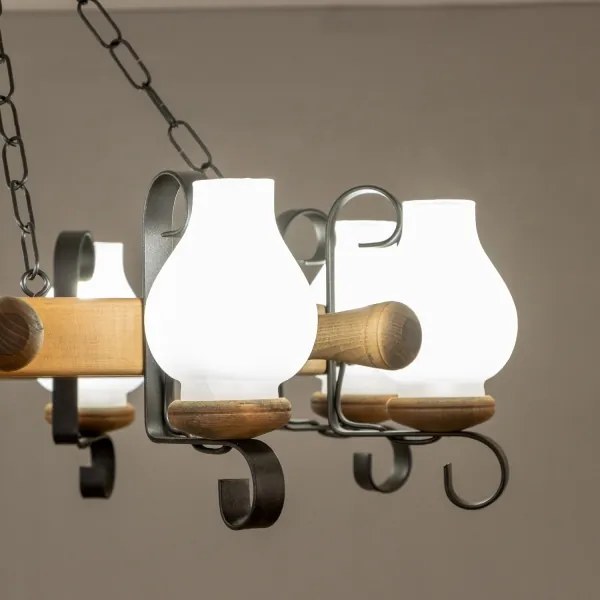 Brilagi - Láncos csillár TIMONA 8xE14/40W/230V Ø 70 cm bükk