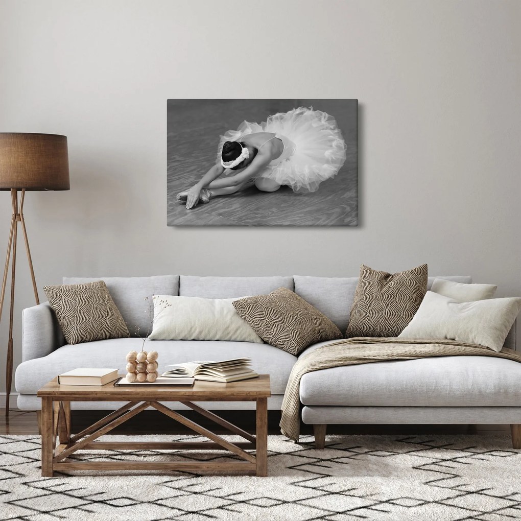 Kép - Balerina, fekete-fehér (90x60 cm)