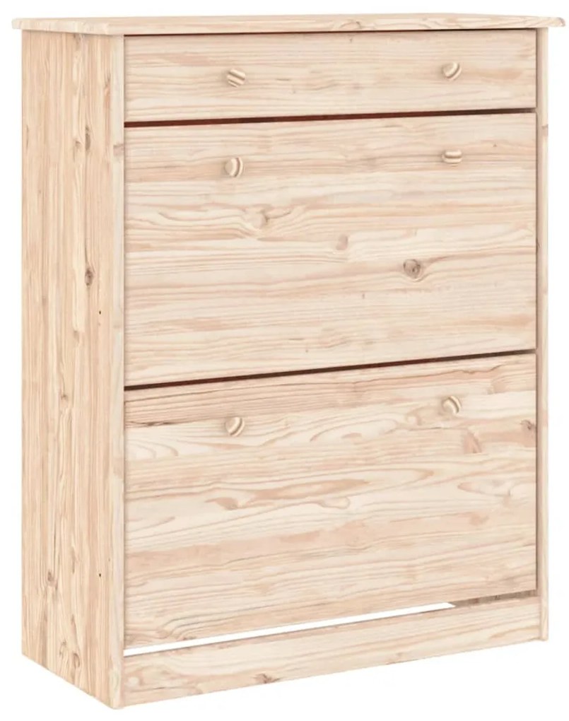 ALTA tömör fenyőfa cipőszekrény 77 x 35 x 96 cm
