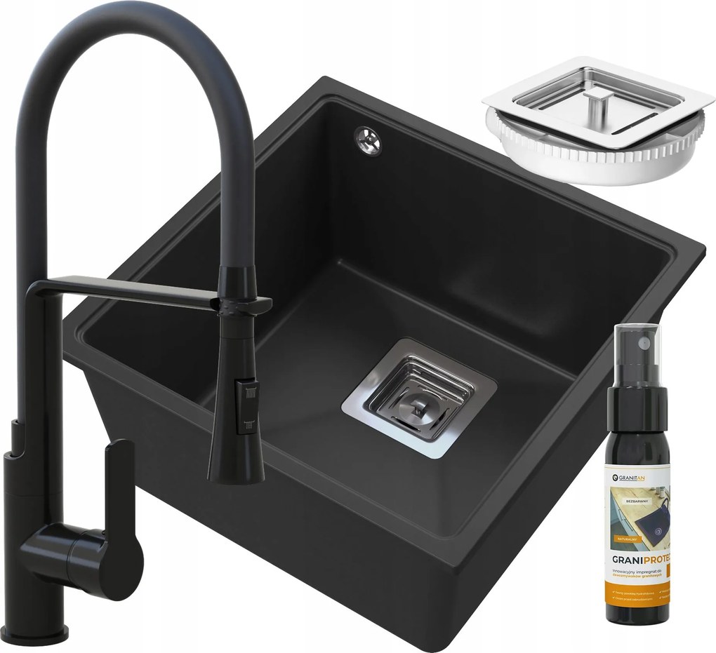 Mosogató Függesztett Gránit Csaptelep Szett Konyha Ital