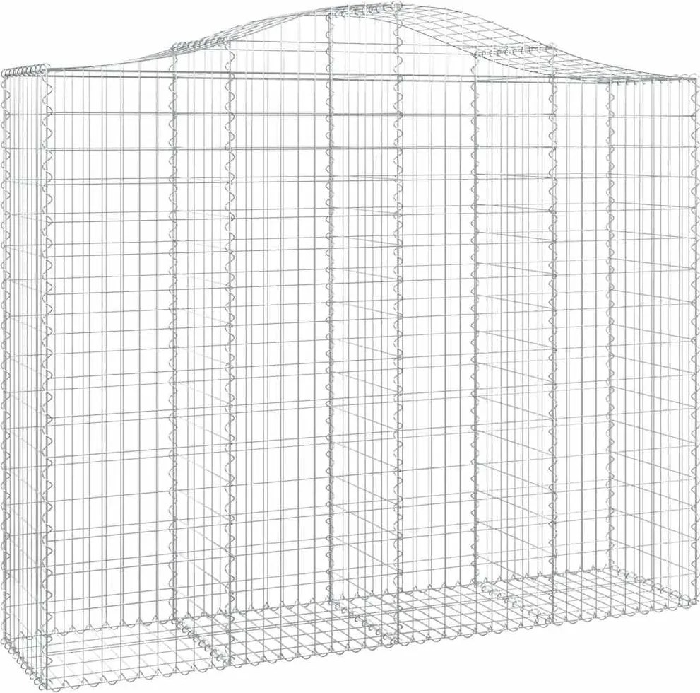 vidaXL íves horganyzott vas gabion kosár 200x50x160/180 cm