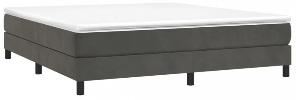 sötétszürke bársony rugós ágykeret 180 x 200 cm