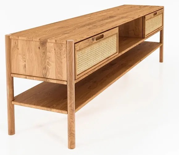 Tölgyfa TV-állvány 204x64 cm Pola - The Beds