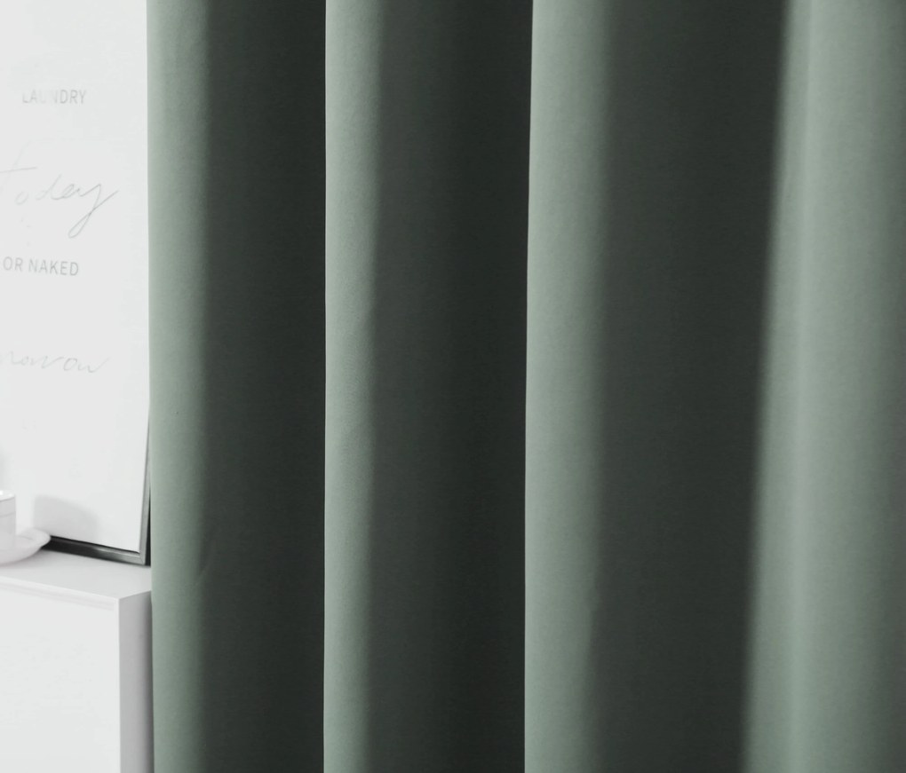 OXFORD szürkészöld függöny 140x270 cm Felfüggesztés: Hullámos sínszalag