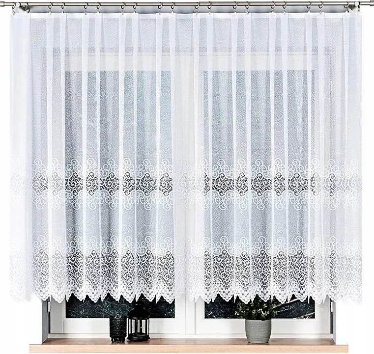 Violetta Jacquard mintás függöny 001539 magasság 140cm, fehér színben (méterenként)