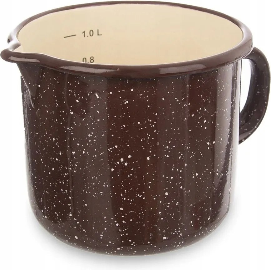 Zománcozott bögre konyhai fazék bögre fogantyúval 12 cm 1,2L