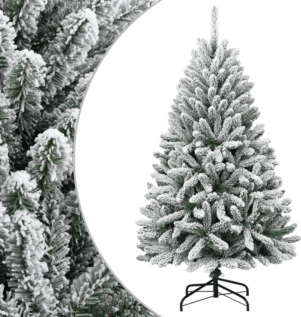 vidaXL csuklópántos műkarácsonyfa hóval 150 cm