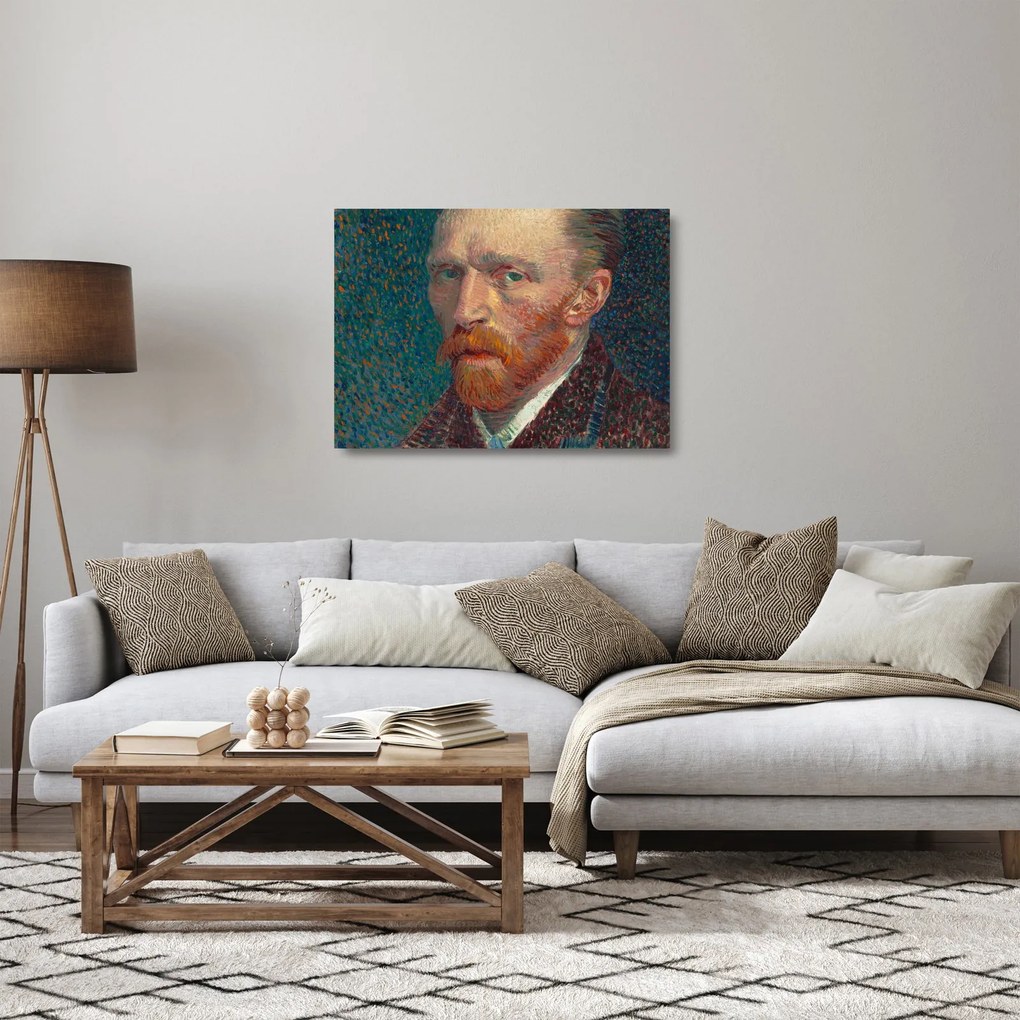 Üveg kép -  Vincent van Gogh, Self-Portrait, reprodukciók (70x50 cm)